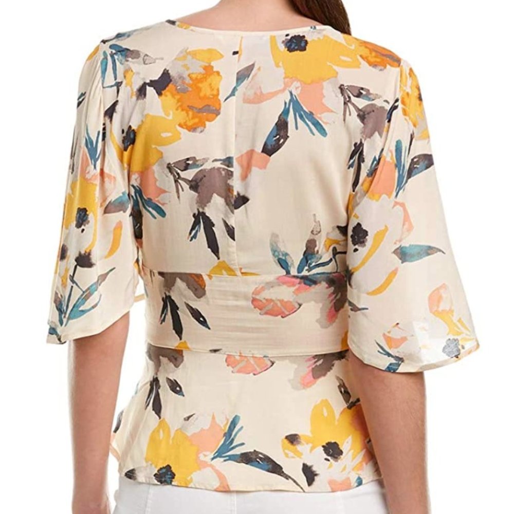 BCBGeneration Abstract Florals Corset Front Top - Picture 2 of 5
